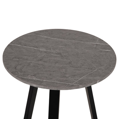 COFFEE TABLES 2PCS SET ROCKET HM21090.01 MDF IN GREY MARBLE COLOR Φ80cm & Φ45cm