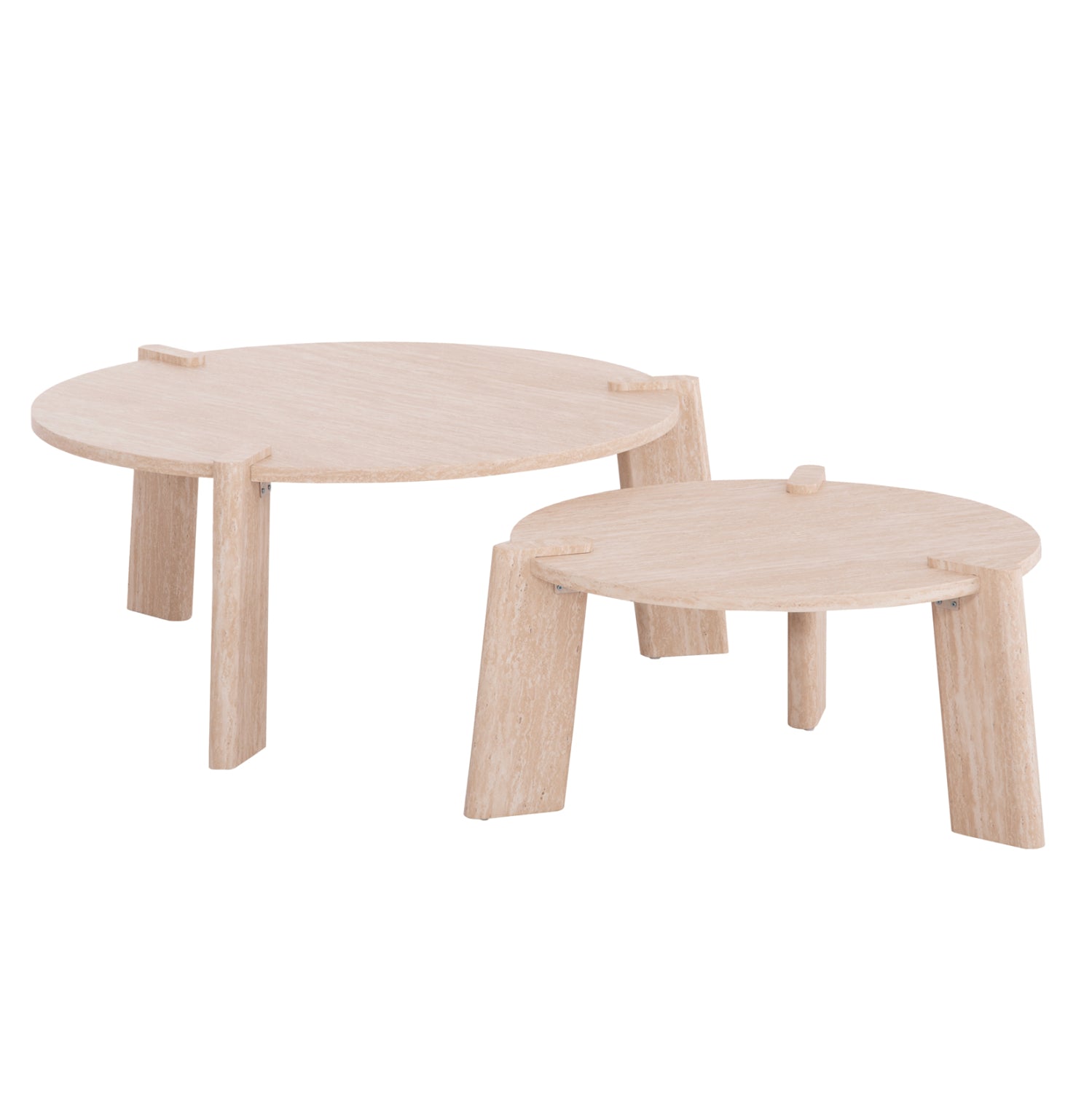 SET 2PCS COFFEE TABLES EQUIL HM9943.01 MDF WITH MELAMINE COVER-NATURAL WOOD COLOR 66x66cm + 87x87cm