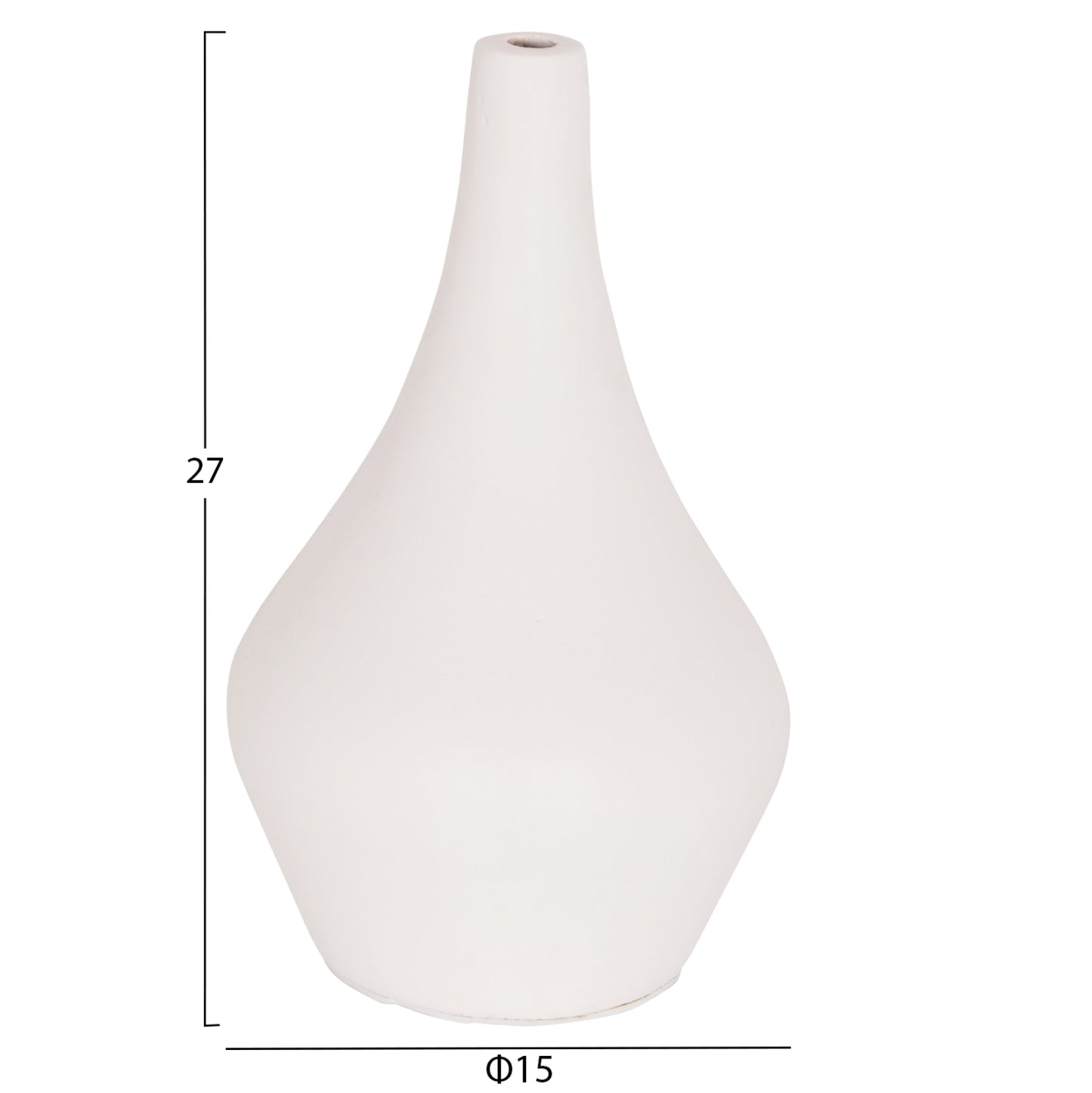 SET OF 3 TABLE DECORATIVE VASES DENI HM21141 FIBER CEMENT IN WHITE