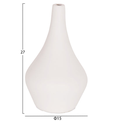 SET OF 3 TABLE DECORATIVE VASES DENI HM21141 FIBER CEMENT IN WHITE