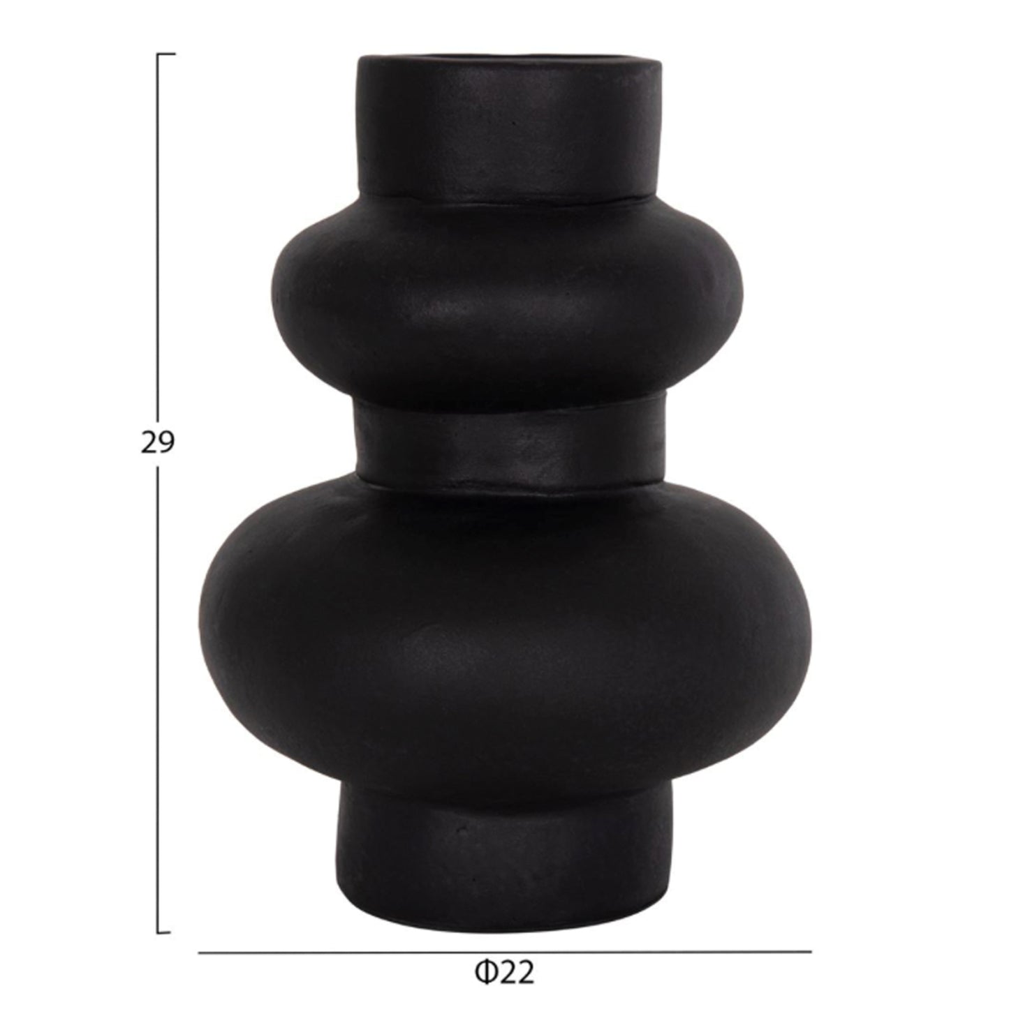 SET OF 3 TABLE DECORATIVE VASES LEKKAN HM21142.01 TERRACOTTA IN WHITE & BLACK