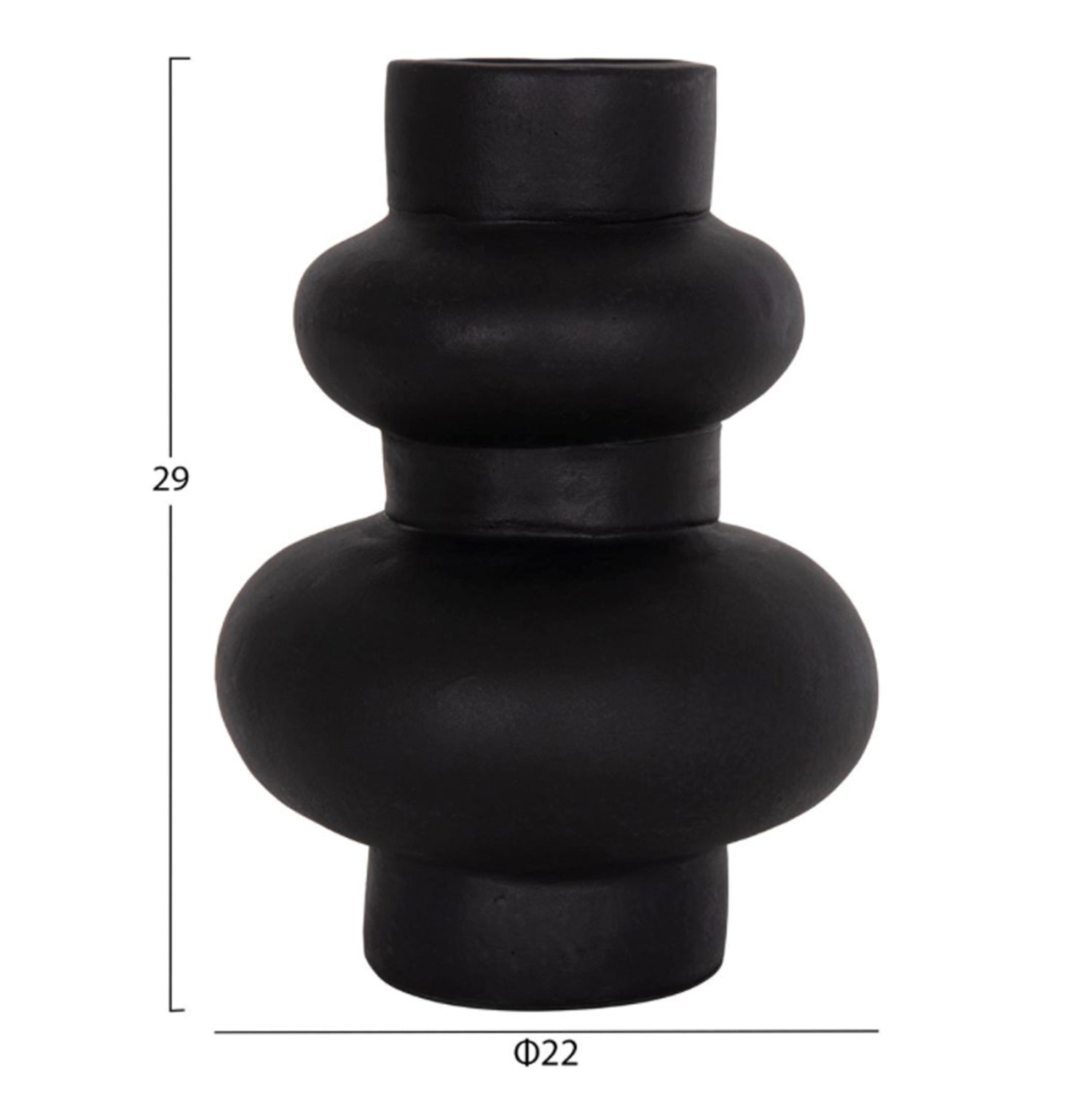 SET OF 3 TABLE DECORATIVE VASES LEKKAN HM21142.01 TERRACOTTA IN WHITE & BLACK