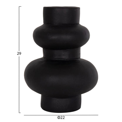 SET OF 3 TABLE DECORATIVE VASES LEKKAN HM21142.01 TERRACOTTA IN WHITE & BLACK