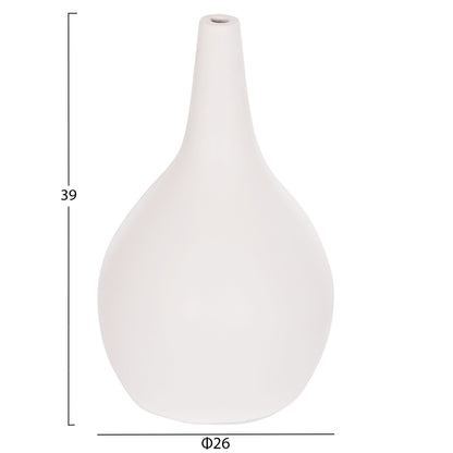 SET OF 3 TABLE DECORATIVE VASES DENI HM21141 FIBER CEMENT IN WHITE