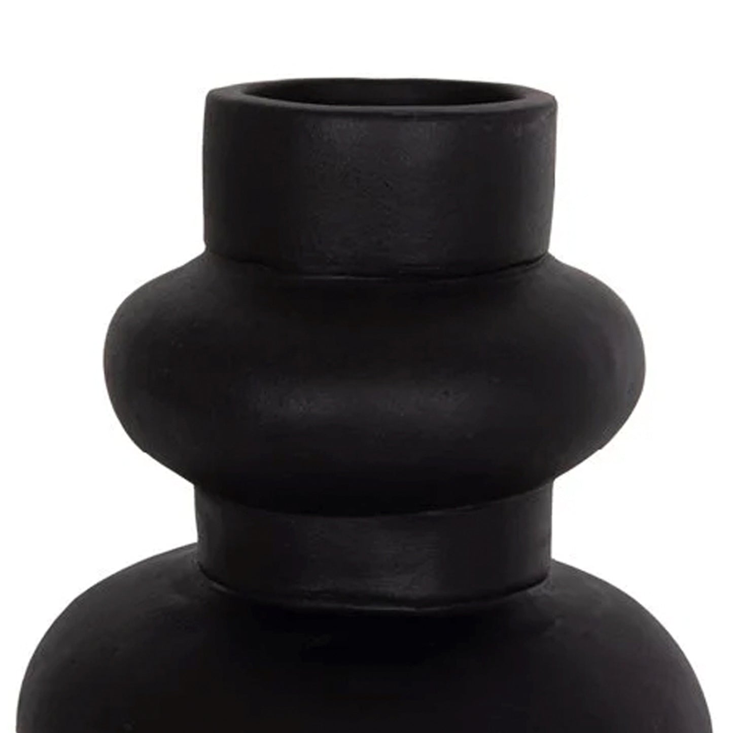 SET OF 3 TABLE DECORATIVE VASES LEKKAN HM21142.01 TERRACOTTA IN WHITE & BLACK