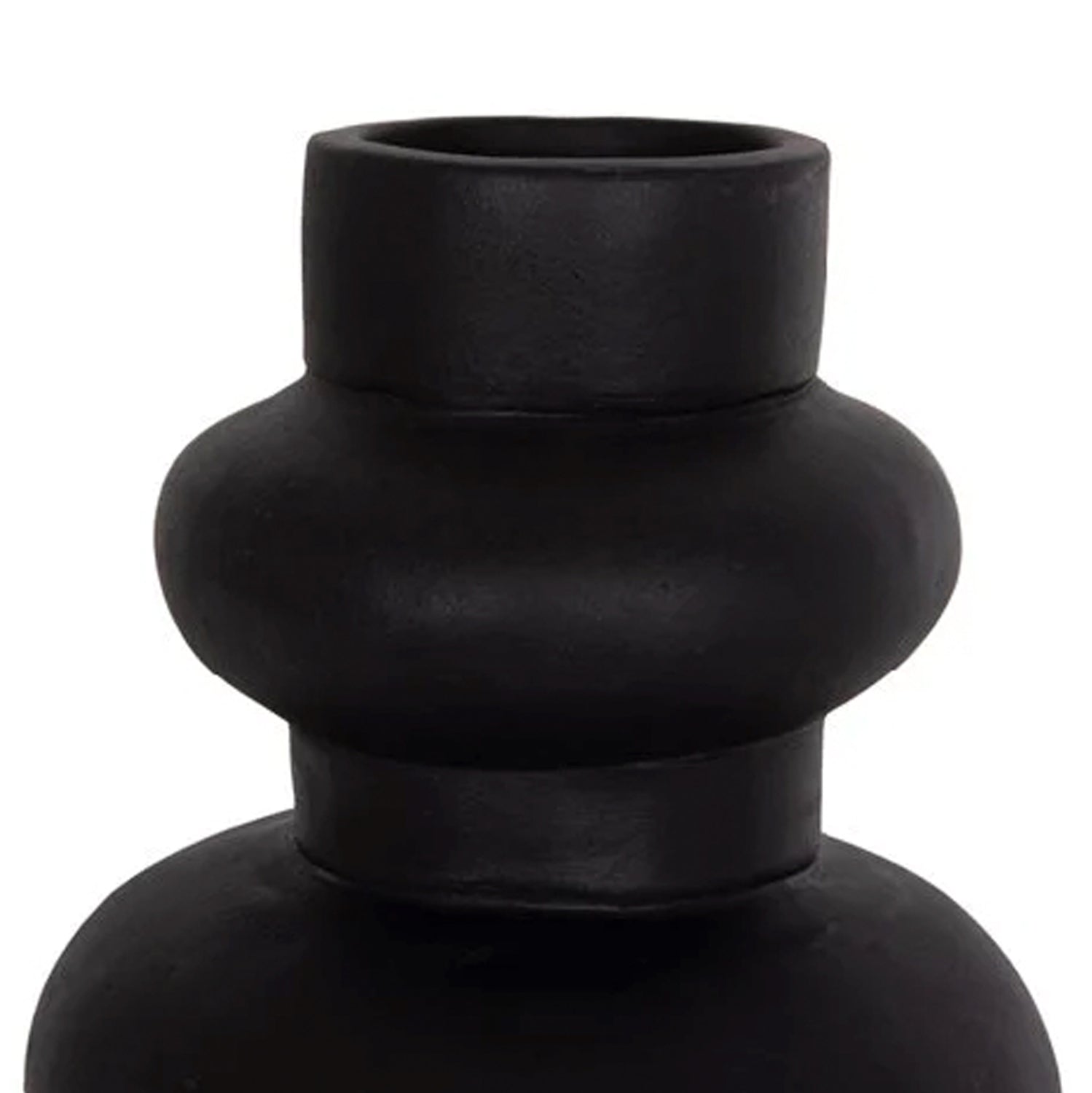 SET OF 3 TABLE DECORATIVE VASES LEKKAN HM21142.01 TERRACOTTA IN WHITE & BLACK