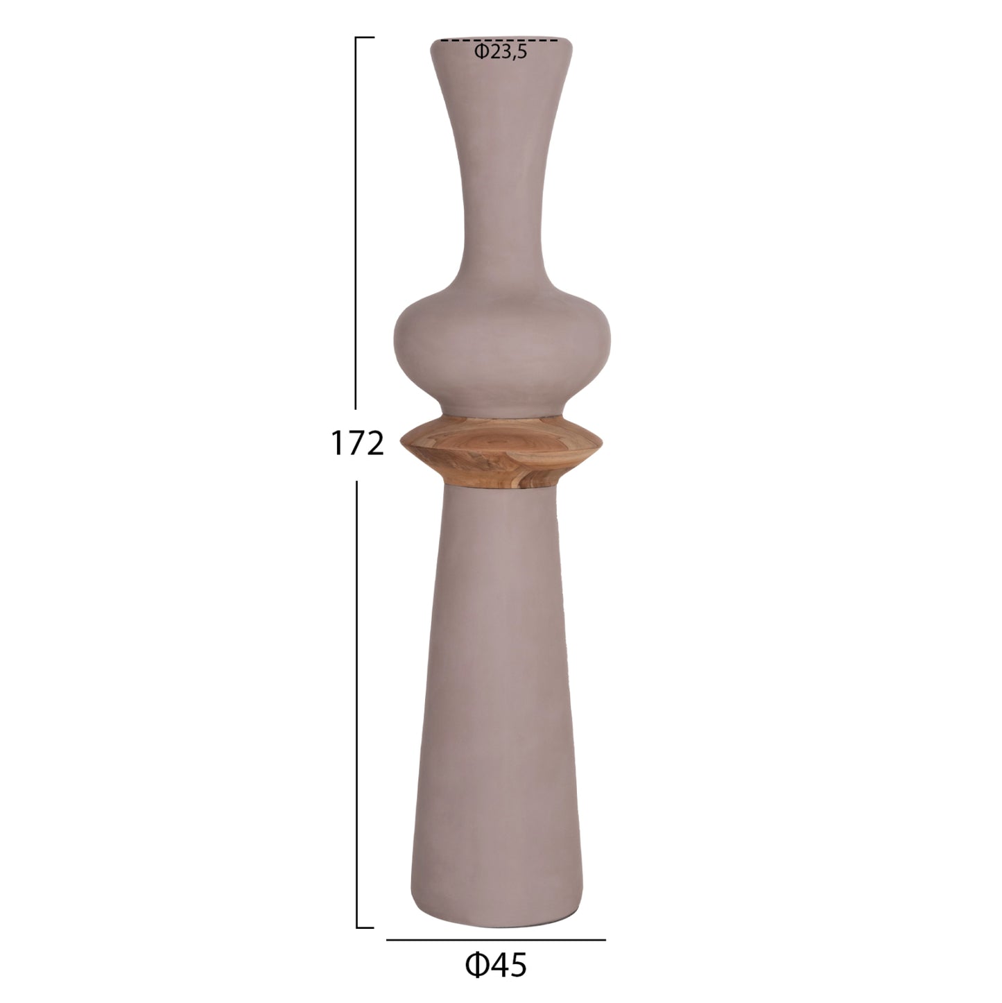 SET 3PCS DECORATIVE FLOOR VASES NEBULA HM21139.03 FIBER CEMENT--ΤΕΑΚ WOOD