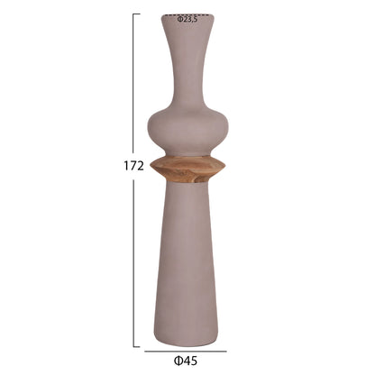 SET 3PCS DECORATIVE FLOOR VASES NEBULA HM21139.03 FIBER CEMENT--ΤΕΑΚ WOOD