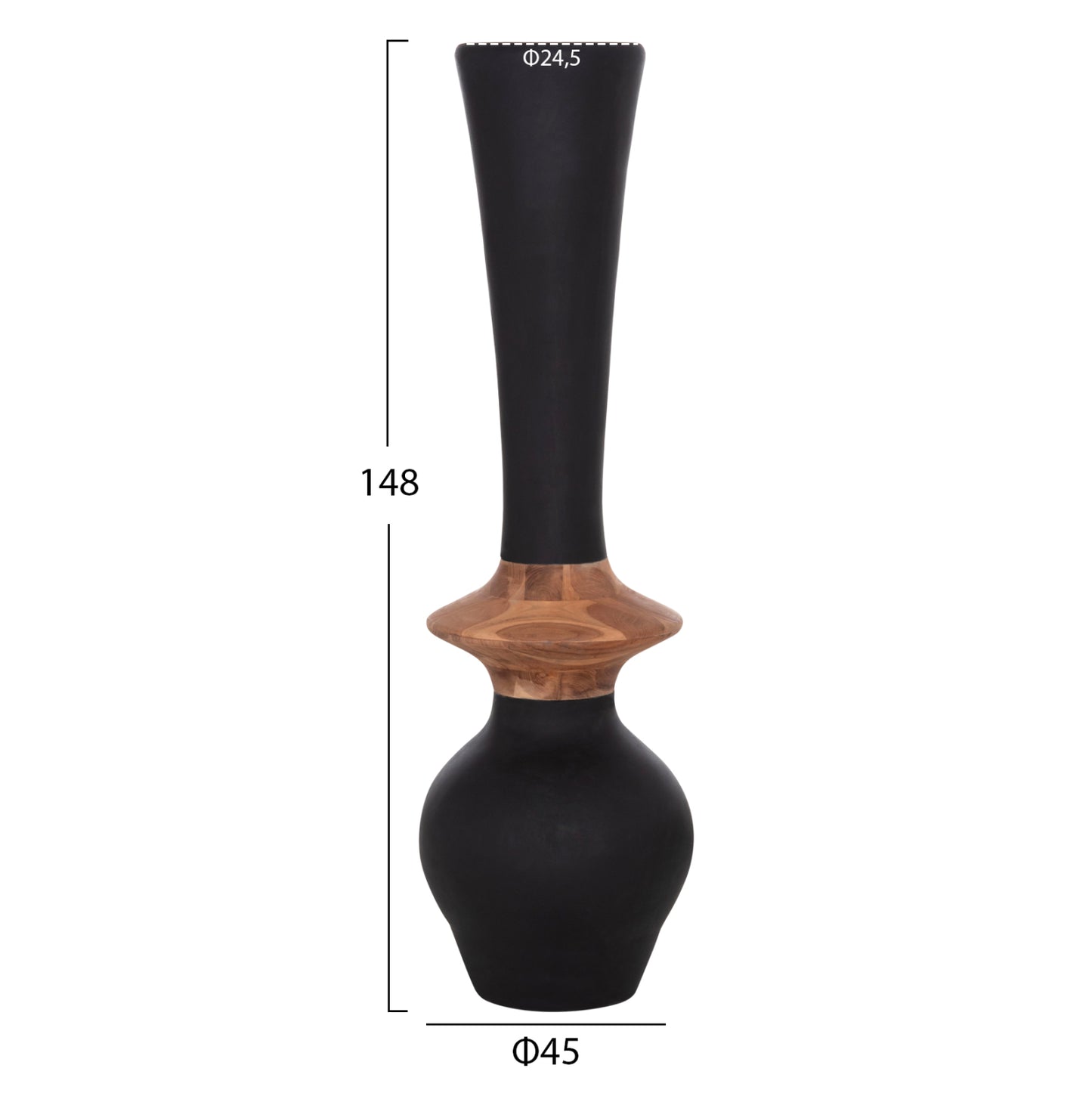 SET 3PCS DECORATIVE FLOOR VASES NEBULA HM21139.02 FIBER CEMENT--ΤΕΑΚ WOOD