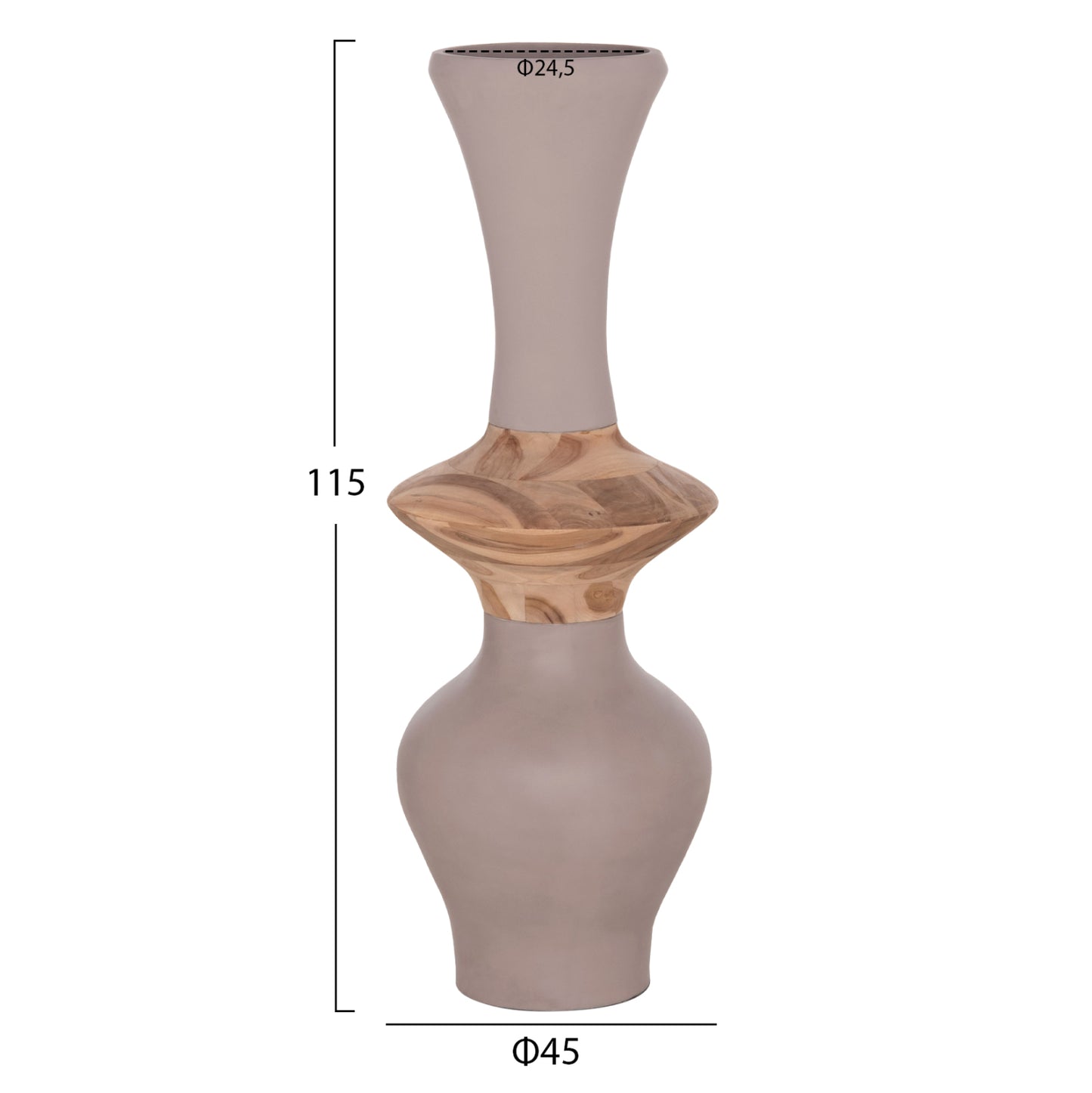 SET 3PCS DECORATIVE FLOOR VASES NEBULA HM21139.02 FIBER CEMENT--ΤΕΑΚ WOOD
