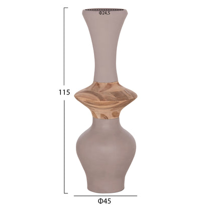 SET 3PCS DECORATIVE FLOOR VASES NEBULA HM21139.01 FIBER CEMENT--ΤΕΑΚ WOOD