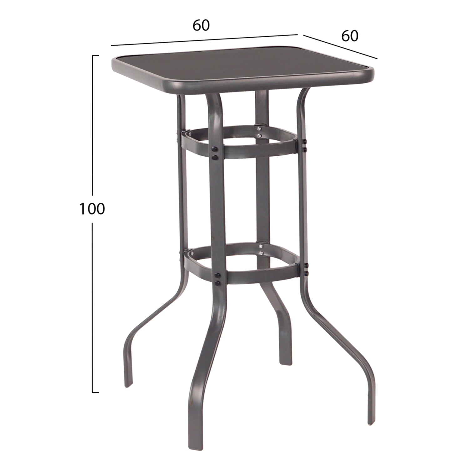 OUTDOOR LOUNGE SET 3PCS LAURA HM21054.03 BLACK METAL & ALUMINUM