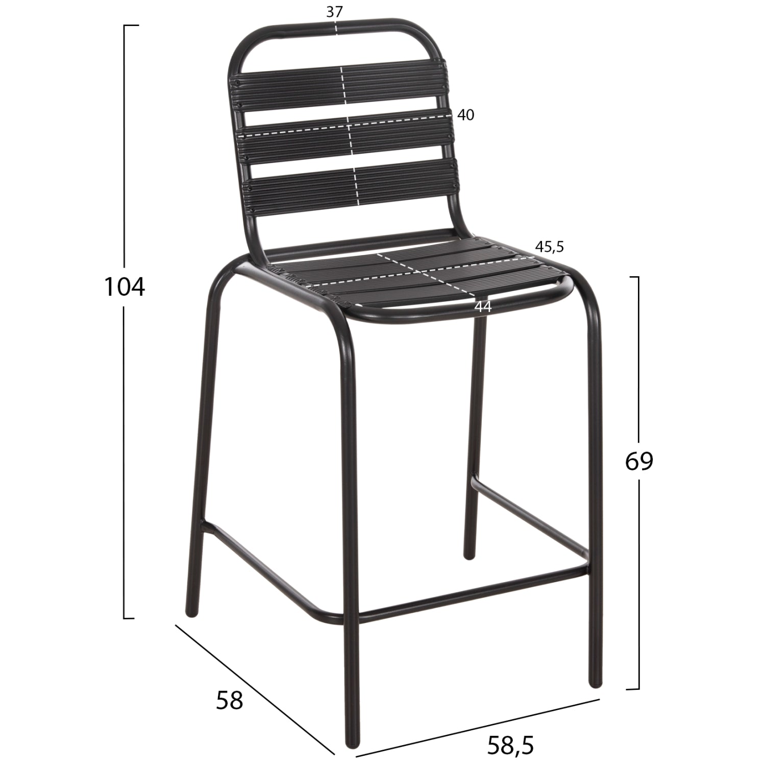 OUTDOOR LOUNGE SET 3PCS LAURA HM21054.03 BLACK METAL & ALUMINUM