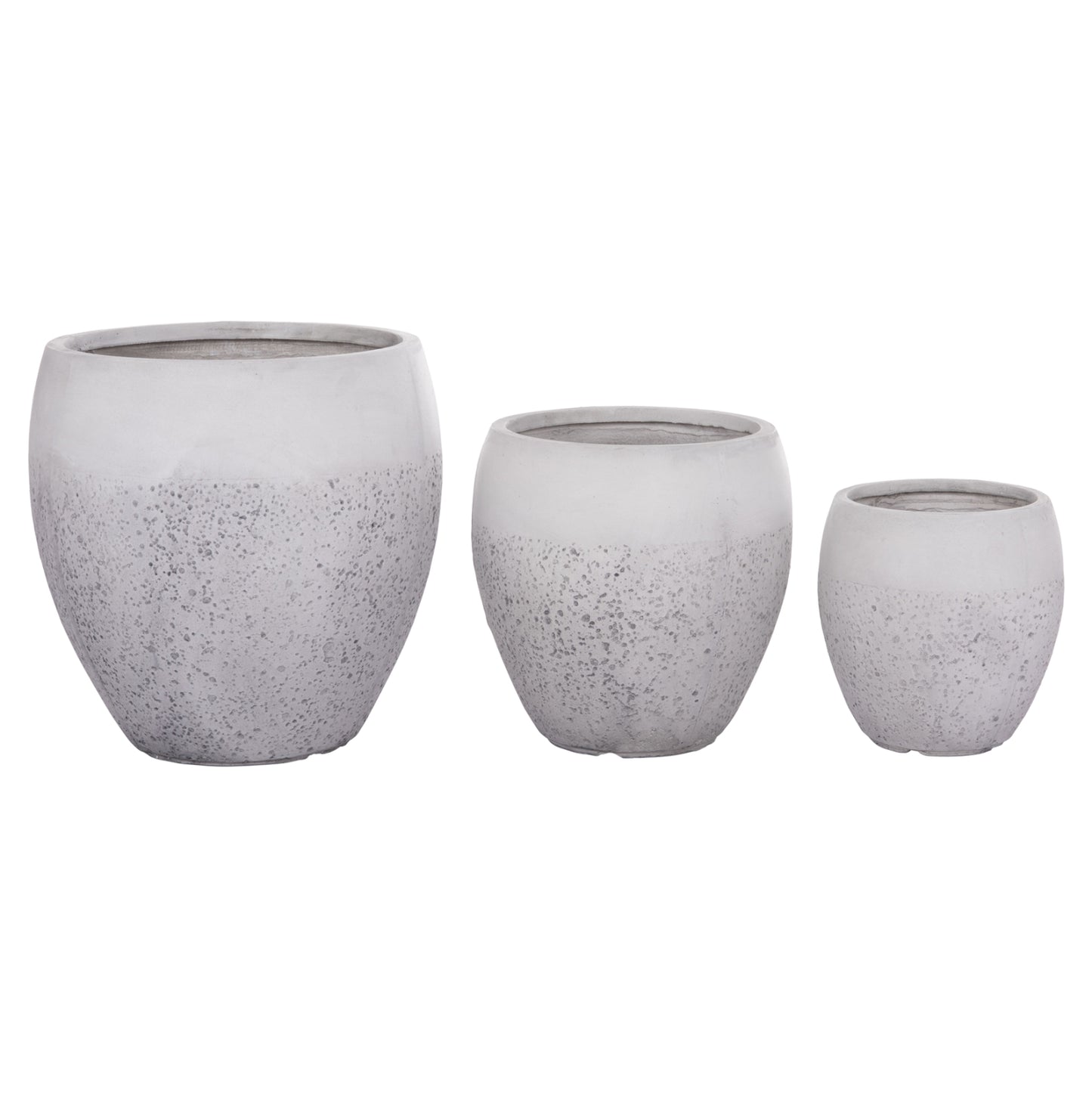 GARDEN PLANTERS SET 3PCS SERIES GARDENER HM4718 FIBERCLAY IN WHITE Φ55x54Hcm.