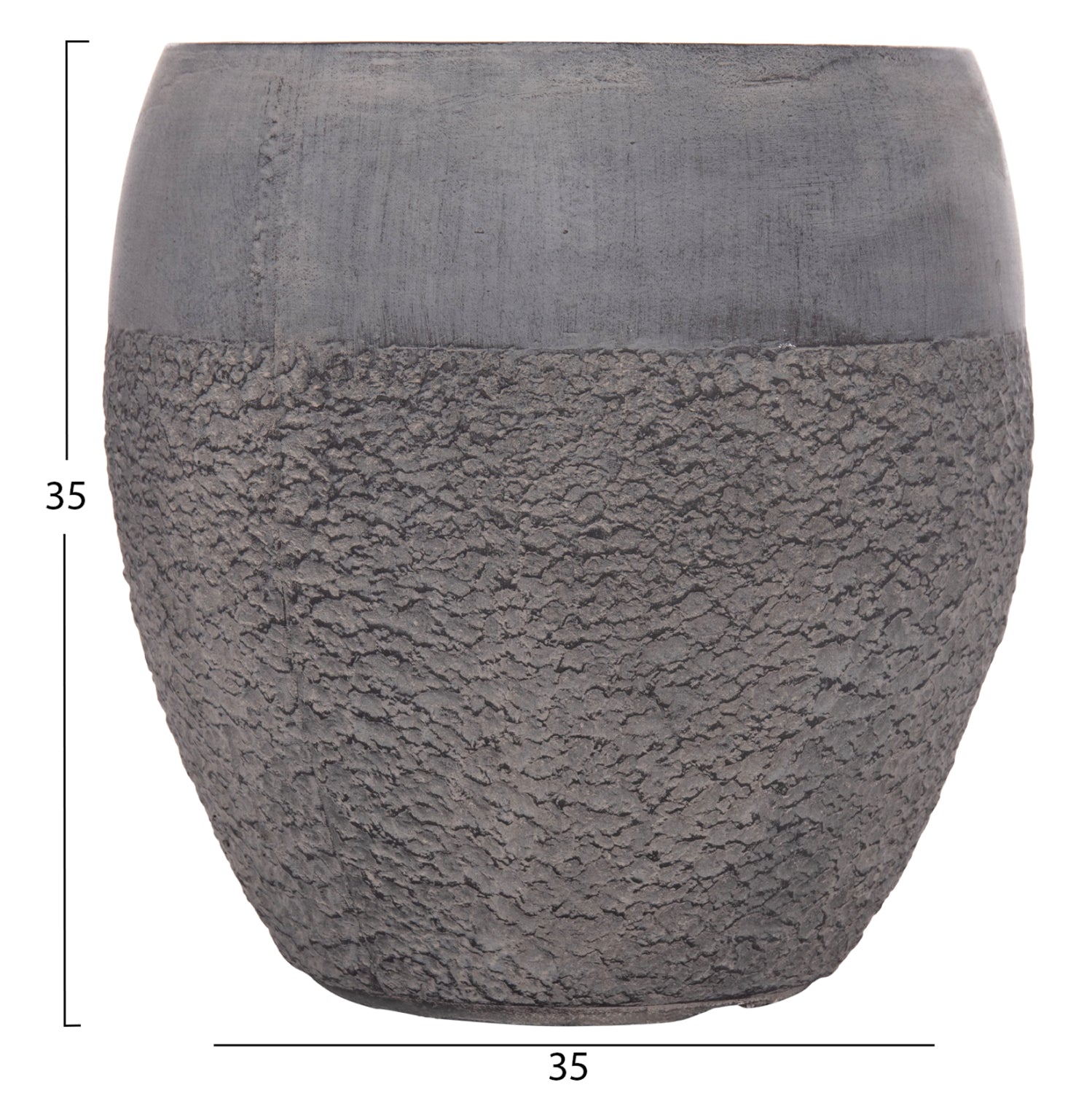 GARDEN PLANTERS SET 3PCS SERIES GARDENER ΗΜ4725 FIBERCLAY IN DARK CEMENT COLOR Φ55x54Hcm.