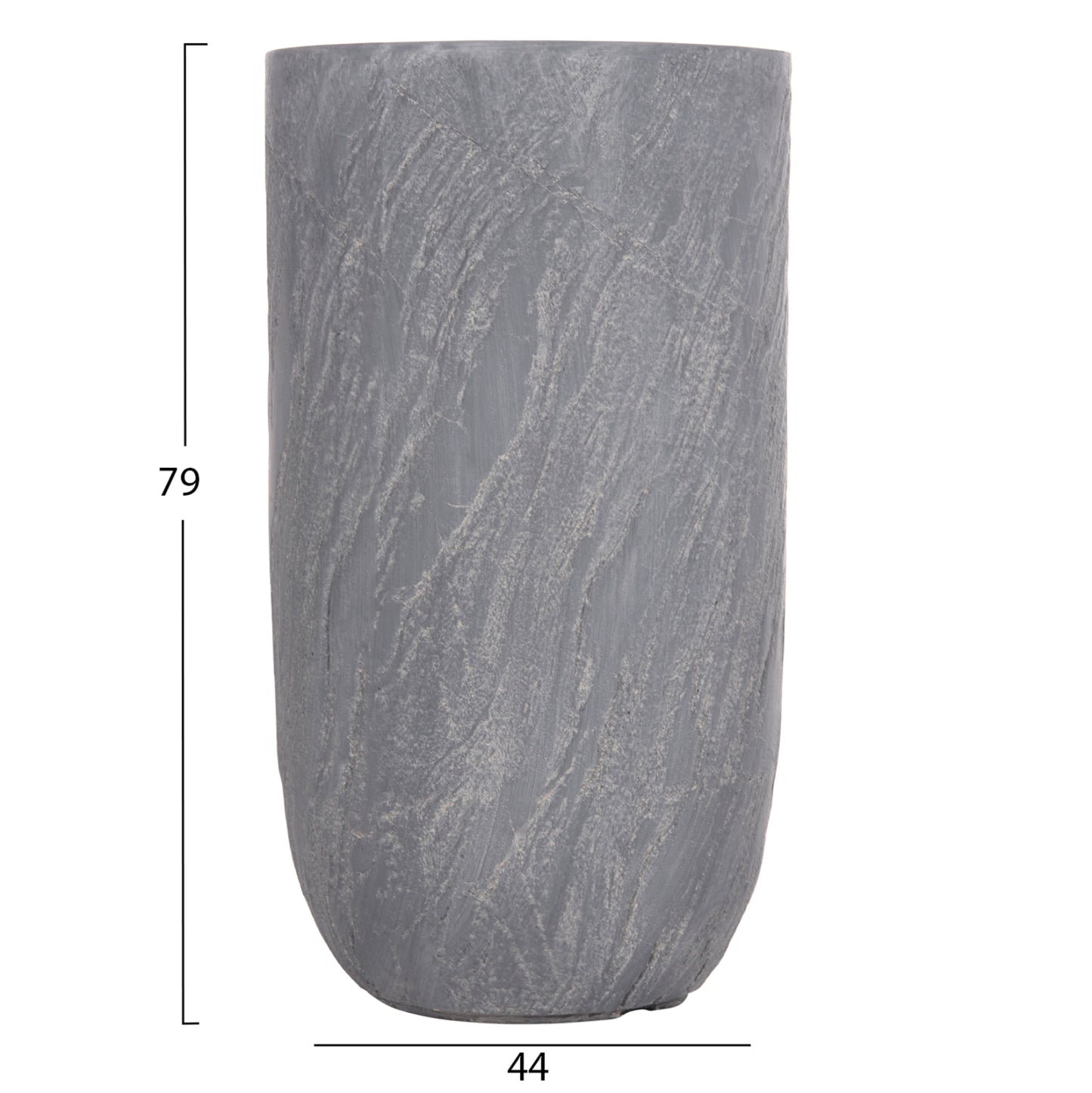 GARDEN PLANTERS CYLINDRICAL SET 3PCS SERIES GARDENER HM4720 FIBERCLAY IN CEMENT COLOR Φ44x78.5Hcm.