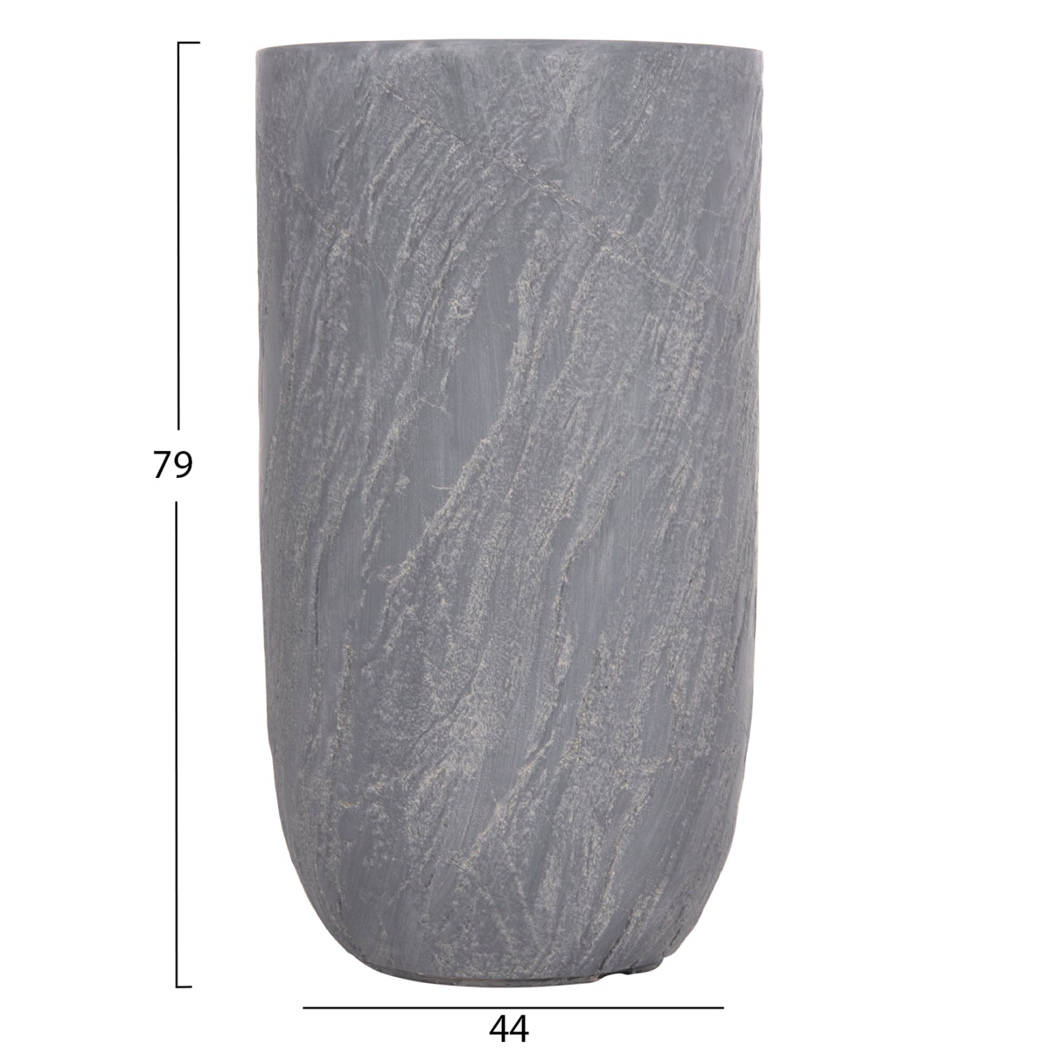 GARDEN PLANTERS CYLINDRICAL SET 3PCS SERIES GARDENER HM4720 FIBERCLAY IN CEMENT COLOR Φ44x78.5Hcm.