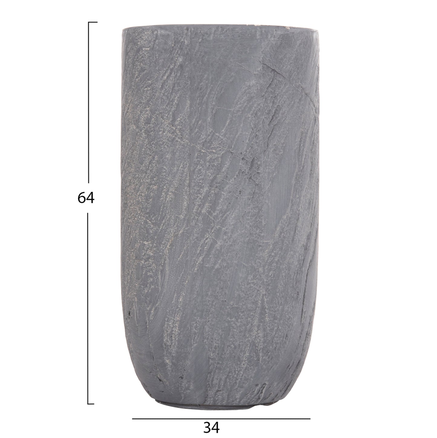 GARDEN PLANTERS CYLINDRICAL SET 3PCS SERIES GARDENER HM4720 FIBERCLAY IN CEMENT COLOR Φ44x78.5Hcm.