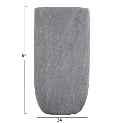 GARDEN PLANTERS CYLINDRICAL SET 3PCS SERIES GARDENER HM4720 FIBERCLAY IN CEMENT COLOR Φ44x78.5Hcm.