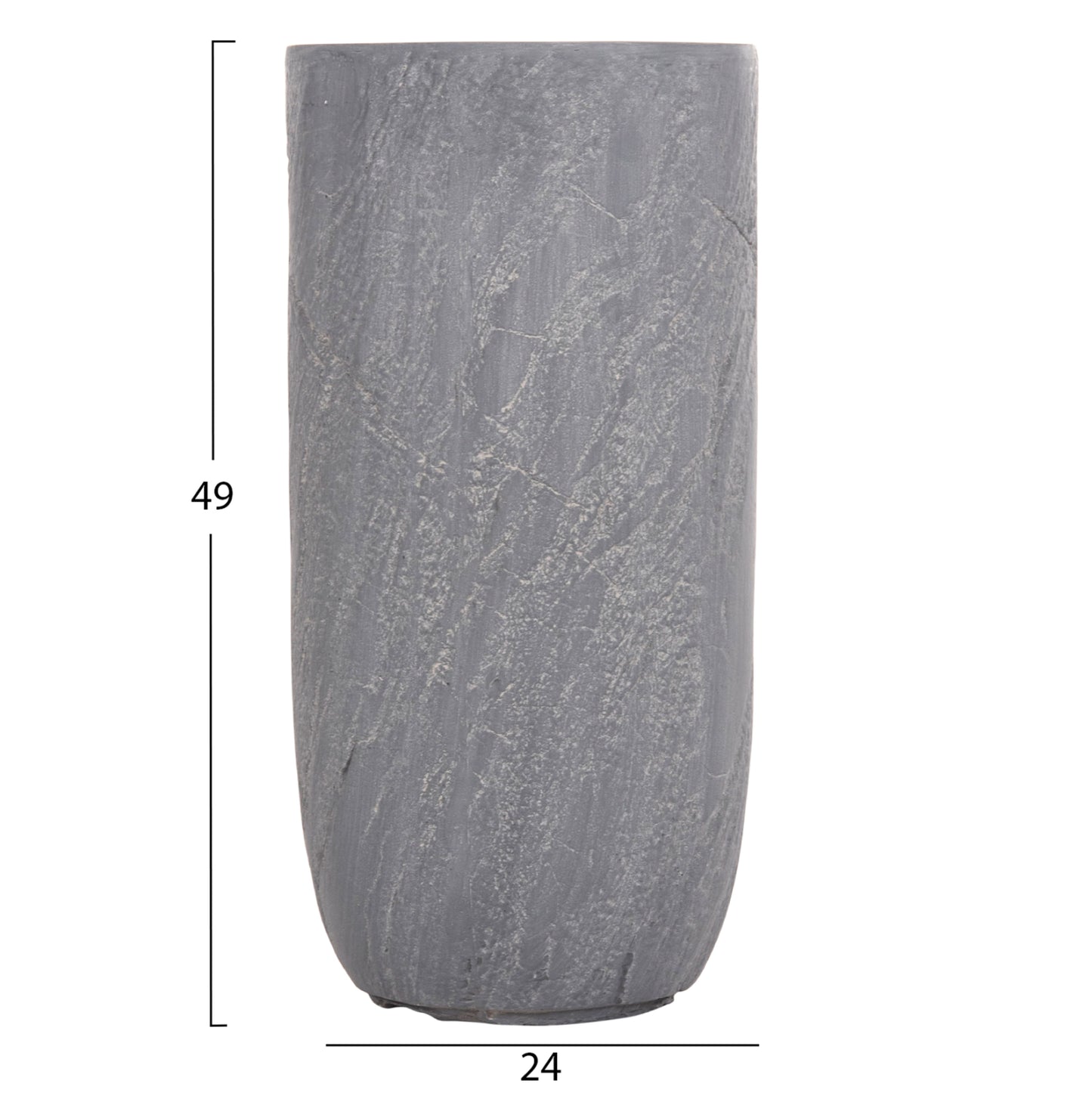 GARDEN PLANTERS CYLINDRICAL SET 3PCS SERIES GARDENER HM4720 FIBERCLAY IN CEMENT COLOR Φ44x78.5Hcm.