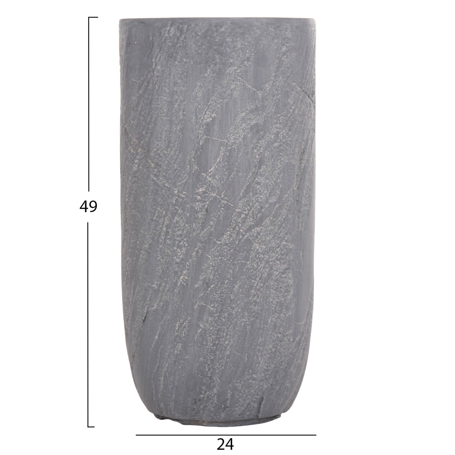 GARDEN PLANTERS CYLINDRICAL SET 3PCS SERIES GARDENER HM4720 FIBERCLAY IN CEMENT COLOR Φ44x78.5Hcm.