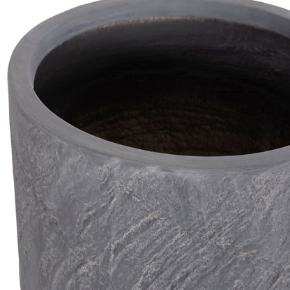 GARDEN PLANTERS CYLINDRICAL SET 3PCS SERIES GARDENER HM4720 FIBERCLAY IN CEMENT COLOR Φ44x78.5Hcm.