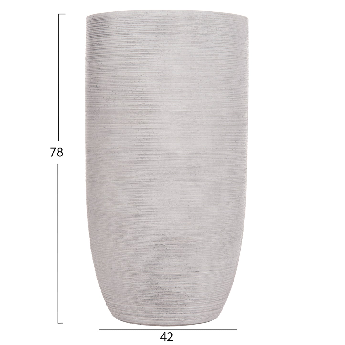 GARDEN PLANTERS CYLINDRICAL SET 3PCS SERIES GARDENER HM4721 FIBERCLAY--IN CEMENT COLOR Φ42.5x78.5Hcm.