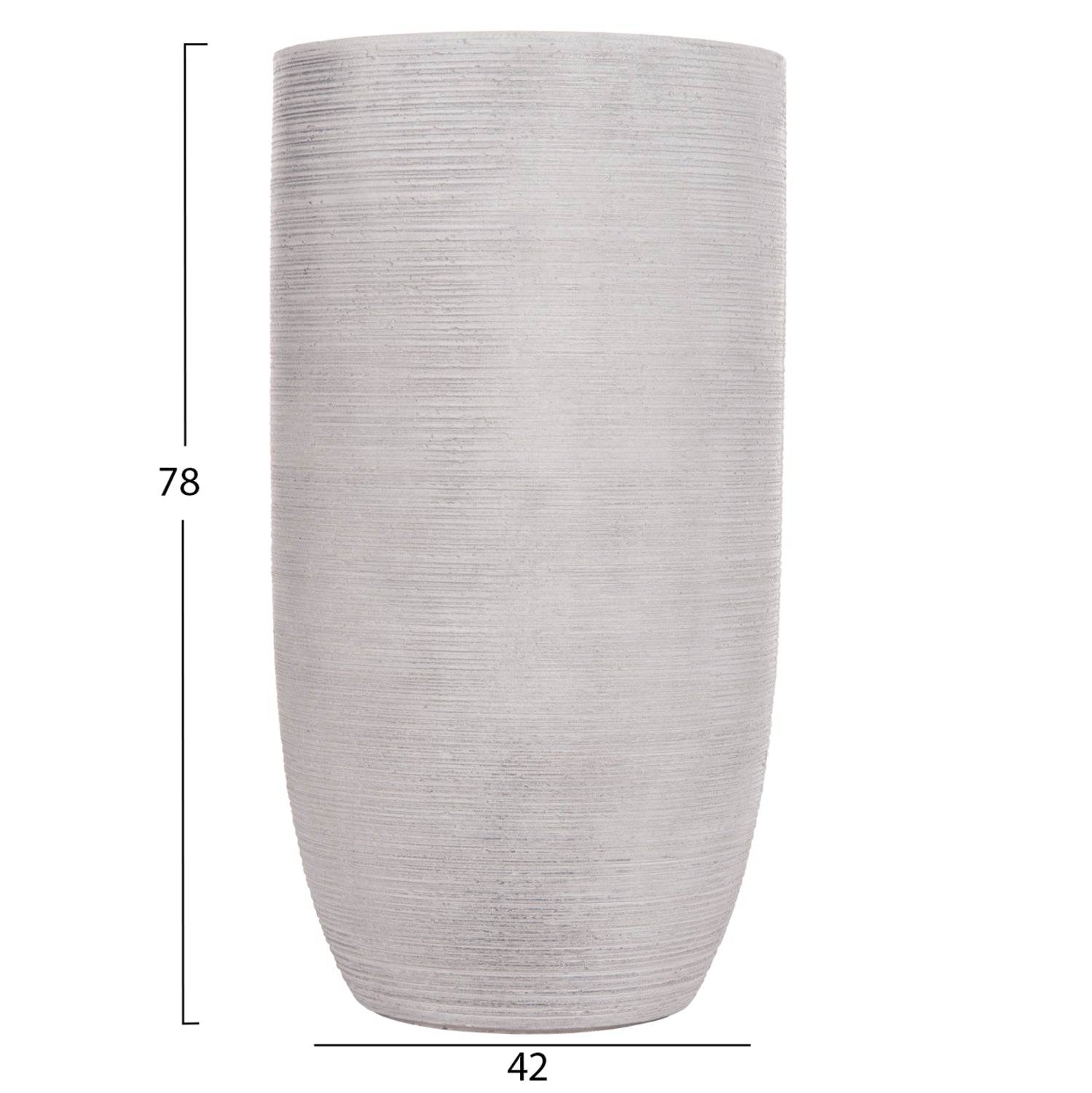 GARDEN PLANTERS CYLINDRICAL SET 3PCS SERIES GARDENER HM4721 FIBERCLAY--IN CEMENT COLOR Φ42.5x78.5Hcm.
