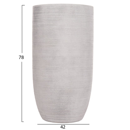 GARDEN PLANTERS CYLINDRICAL SET 3PCS SERIES GARDENER HM4721 FIBERCLAY--IN CEMENT COLOR Φ42.5x78.5Hcm.