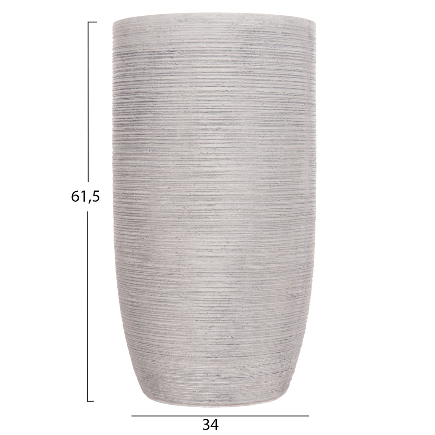 GARDEN PLANTERS CYLINDRICAL SET 3PCS SERIES GARDENER HM4721 FIBERCLAY--IN CEMENT COLOR Φ42.5x78.5Hcm.