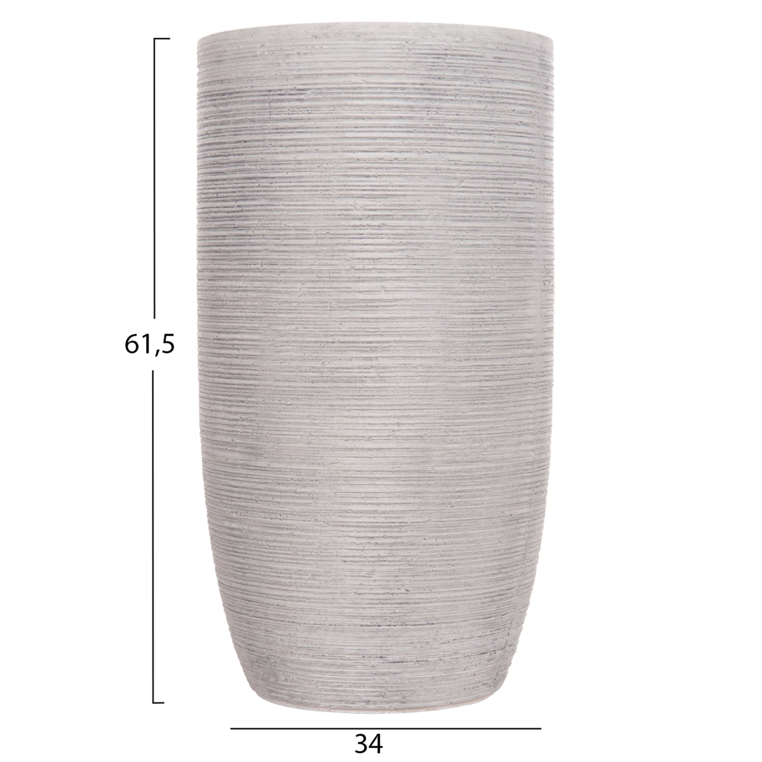 GARDEN PLANTERS CYLINDRICAL SET 3PCS SERIES GARDENER HM4721 FIBERCLAY--IN CEMENT COLOR Φ42.5x78.5Hcm.
