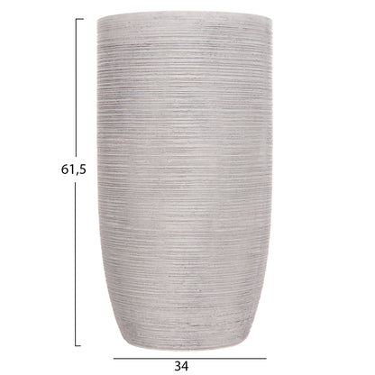 GARDEN PLANTERS CYLINDRICAL SET 3PCS SERIES GARDENER HM4721 FIBERCLAY--IN CEMENT COLOR Φ42.5x78.5Hcm.