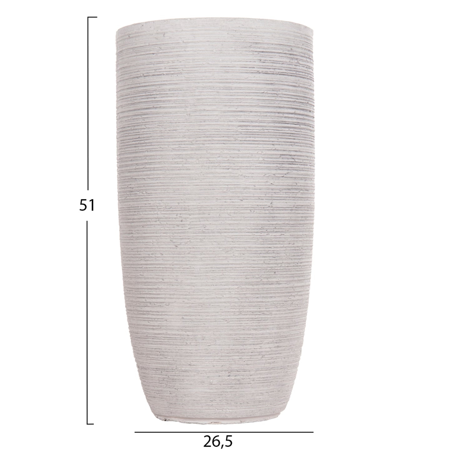 GARDEN PLANTERS CYLINDRICAL SET 3PCS SERIES GARDENER HM4721 FIBERCLAY--IN CEMENT COLOR Φ42.5x78.5Hcm.