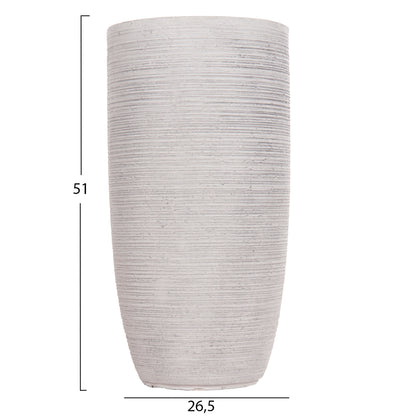 GARDEN PLANTERS CYLINDRICAL SET 3PCS SERIES GARDENER HM4721 FIBERCLAY--IN CEMENT COLOR Φ42.5x78.5Hcm.