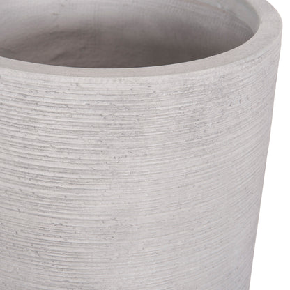 GARDEN PLANTERS CYLINDRICAL SET 3PCS SERIES GARDENER HM4721 FIBERCLAY--IN CEMENT COLOR Φ42.5x78.5Hcm.