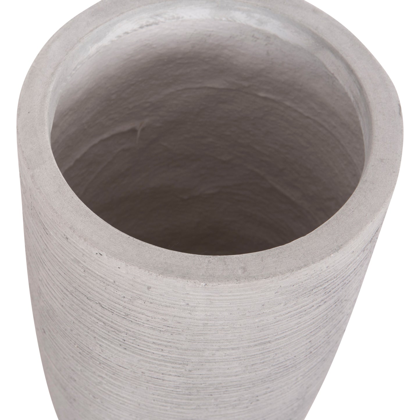 GARDEN PLANTERS CYLINDRICAL SET 3PCS SERIES GARDENER HM4721 FIBERCLAY--IN CEMENT COLOR Φ42.5x78.5Hcm.
