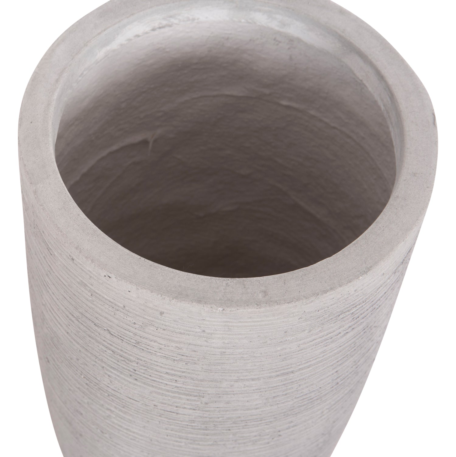 GARDEN PLANTERS CYLINDRICAL SET 3PCS SERIES GARDENER HM4721 FIBERCLAY--IN CEMENT COLOR Φ42.5x78.5Hcm.