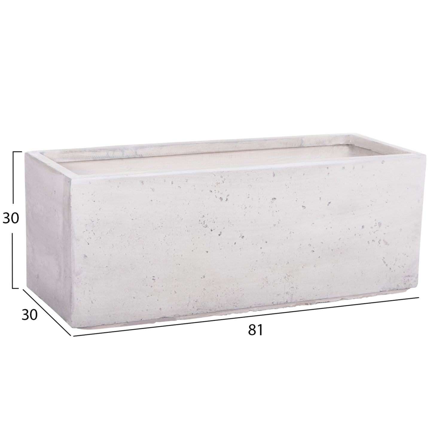 GARDEN PLANTERS RECTANGULAR SET 3PCS SERIES GARDENER HM4723 FIBERCLAY IN GREY 81x30x30Hcm.