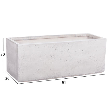 GARDEN PLANTERS RECTANGULAR SET 3PCS SERIES GARDENER HM4723 FIBERCLAY IN GREY 81x30x30Hcm.