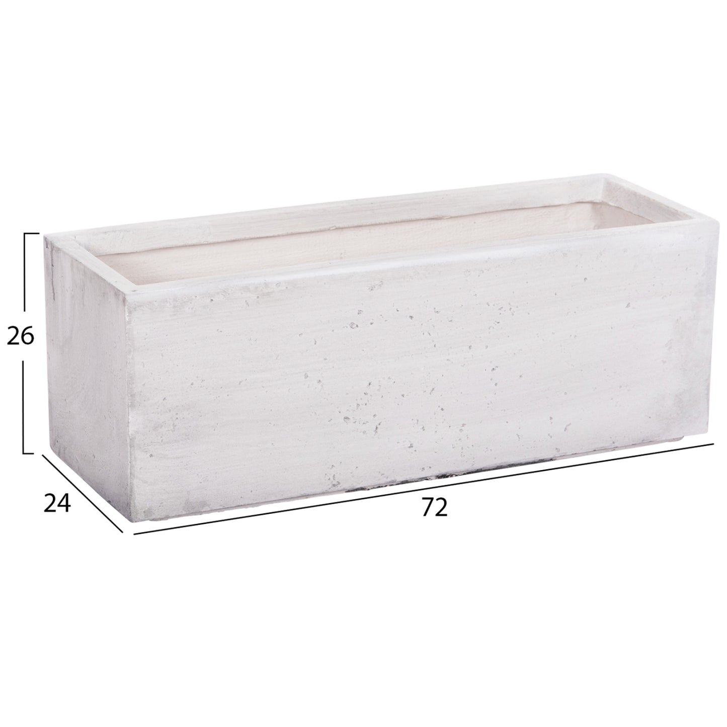GARDEN PLANTERS RECTANGULAR SET 3PCS SERIES GARDENER HM4723 FIBERCLAY IN GREY 81x30x30Hcm.