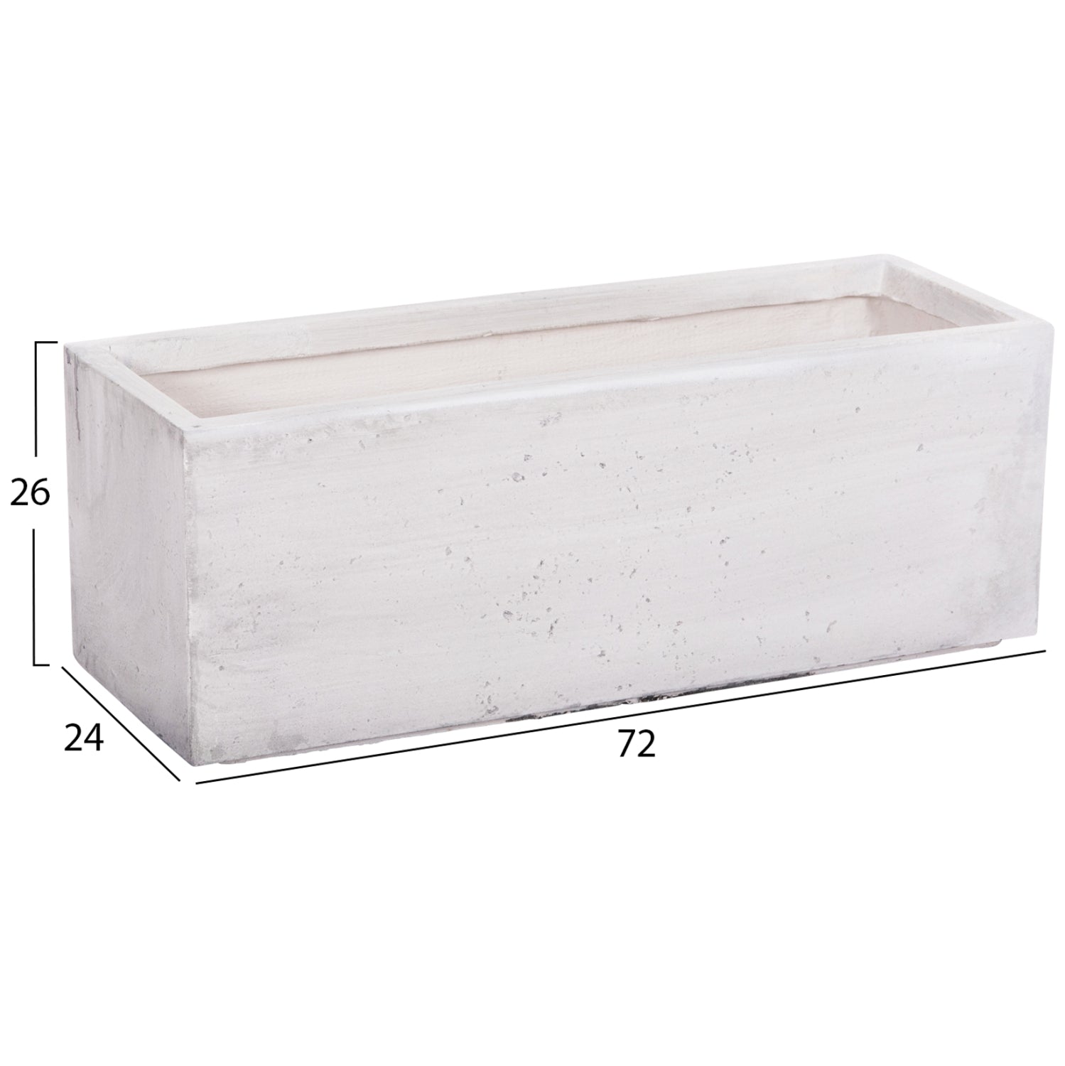 GARDEN PLANTERS RECTANGULAR SET 3PCS SERIES GARDENER HM4723 FIBERCLAY IN GREY 81x30x30Hcm.