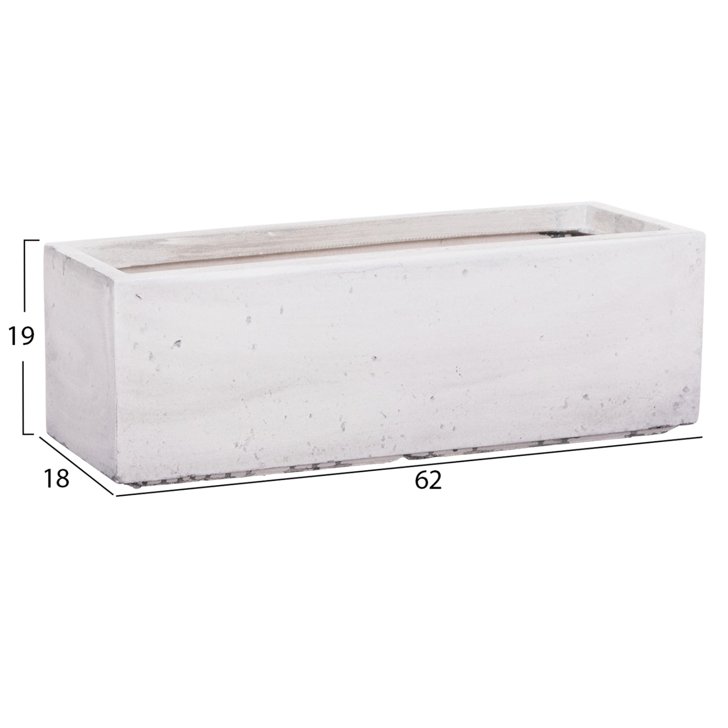 GARDEN PLANTERS RECTANGULAR SET 3PCS SERIES GARDENER HM4723 FIBERCLAY IN GREY 81x30x30Hcm.