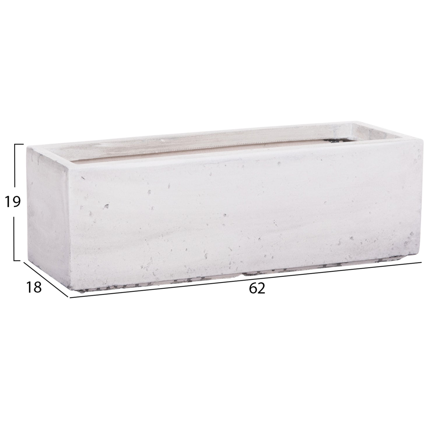 GARDEN PLANTERS RECTANGULAR SET 3PCS SERIES GARDENER HM4723 FIBERCLAY IN GREY 81x30x30Hcm.