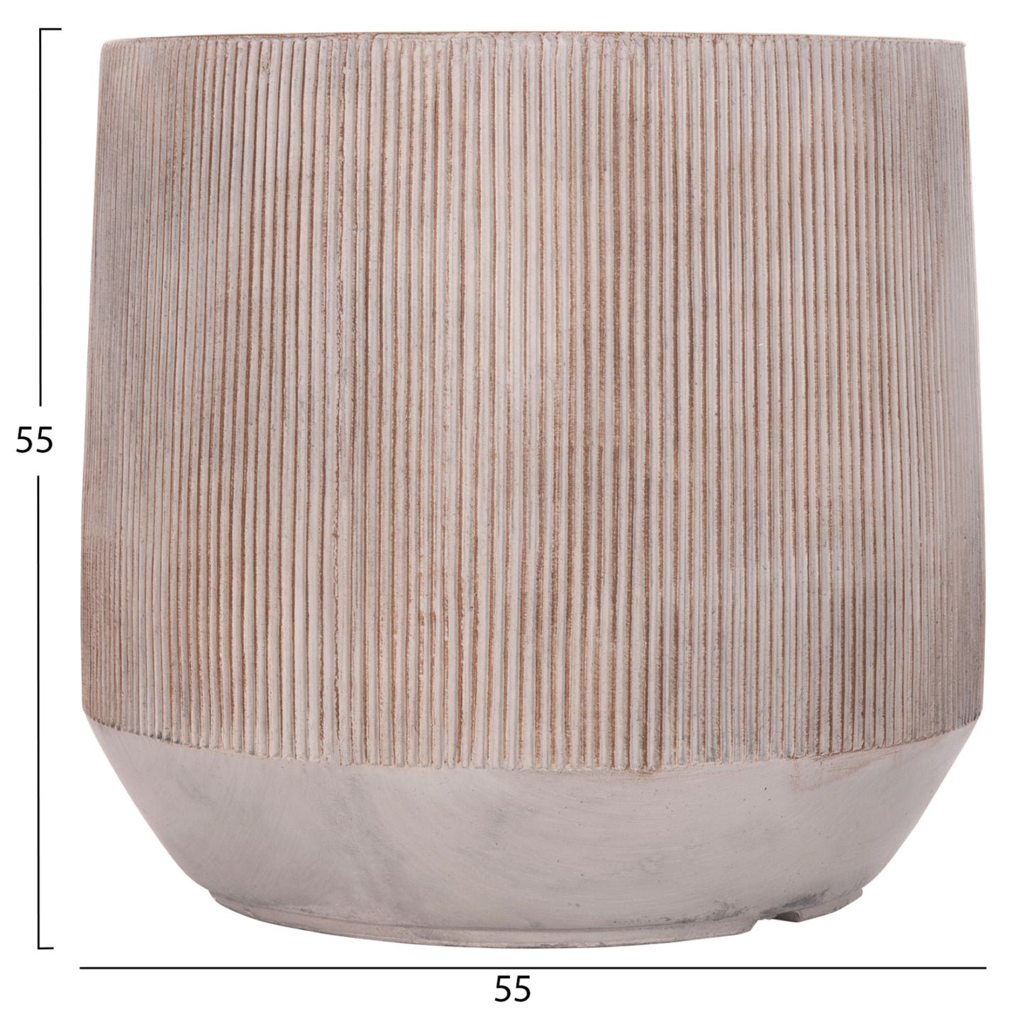 GARDEN PLANTERS ROUND SET 3PCS SERIES GARDENER HM4724 FIBERCLAY--CEMENT COLOR Φ55x55Hcm.
