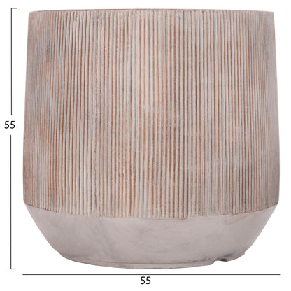 GARDEN PLANTERS ROUND SET 3PCS SERIES GARDENER HM4724 FIBERCLAY--CEMENT COLOR Φ55x55Hcm.