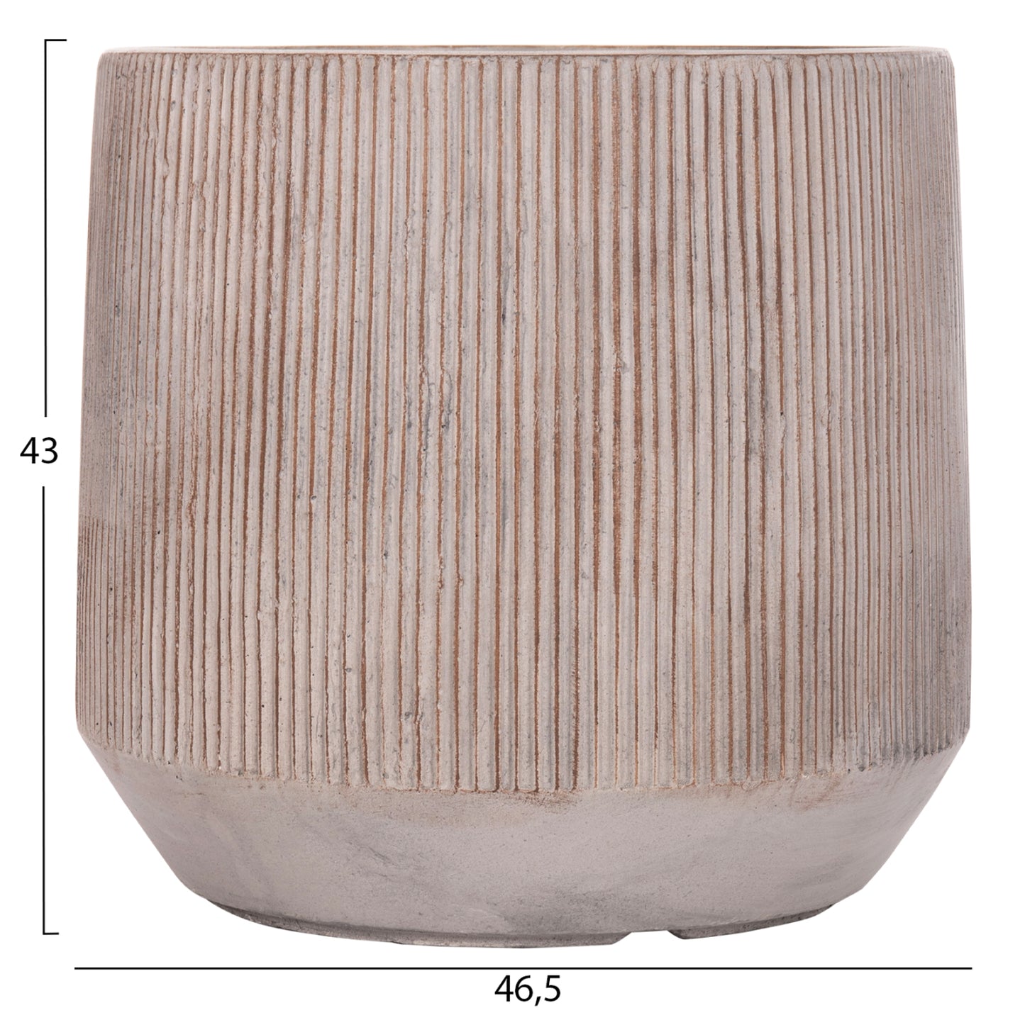 GARDEN PLANTERS ROUND SET 3PCS SERIES GARDENER HM4724 FIBERCLAY--CEMENT COLOR Φ55x55Hcm.