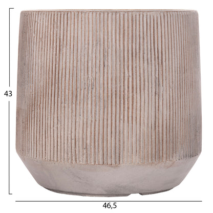 GARDEN PLANTERS ROUND SET 3PCS SERIES GARDENER HM4724 FIBERCLAY--CEMENT COLOR Φ55x55Hcm.