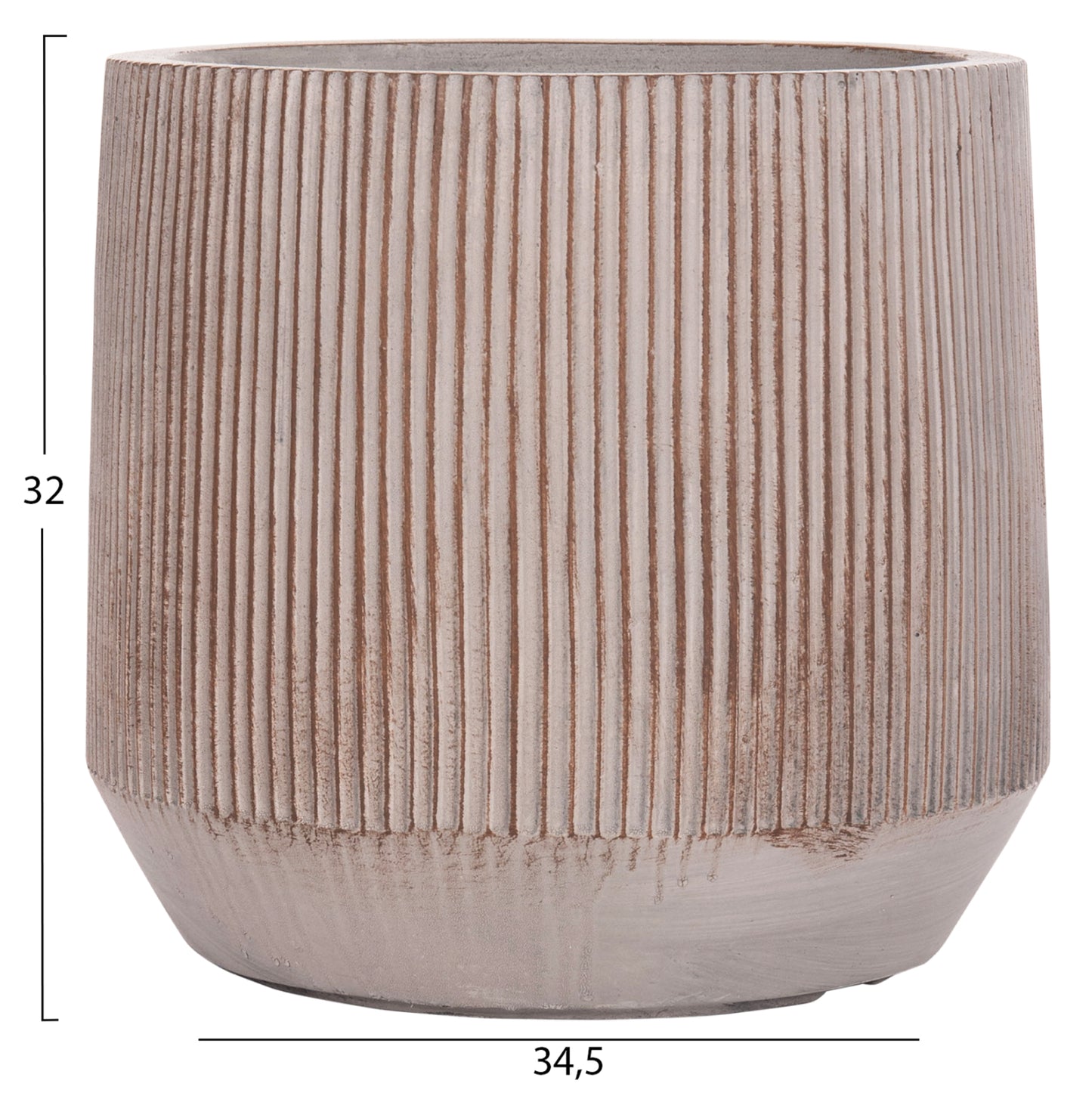 GARDEN PLANTERS ROUND SET 3PCS SERIES GARDENER HM4724 FIBERCLAY--CEMENT COLOR Φ55x55Hcm.