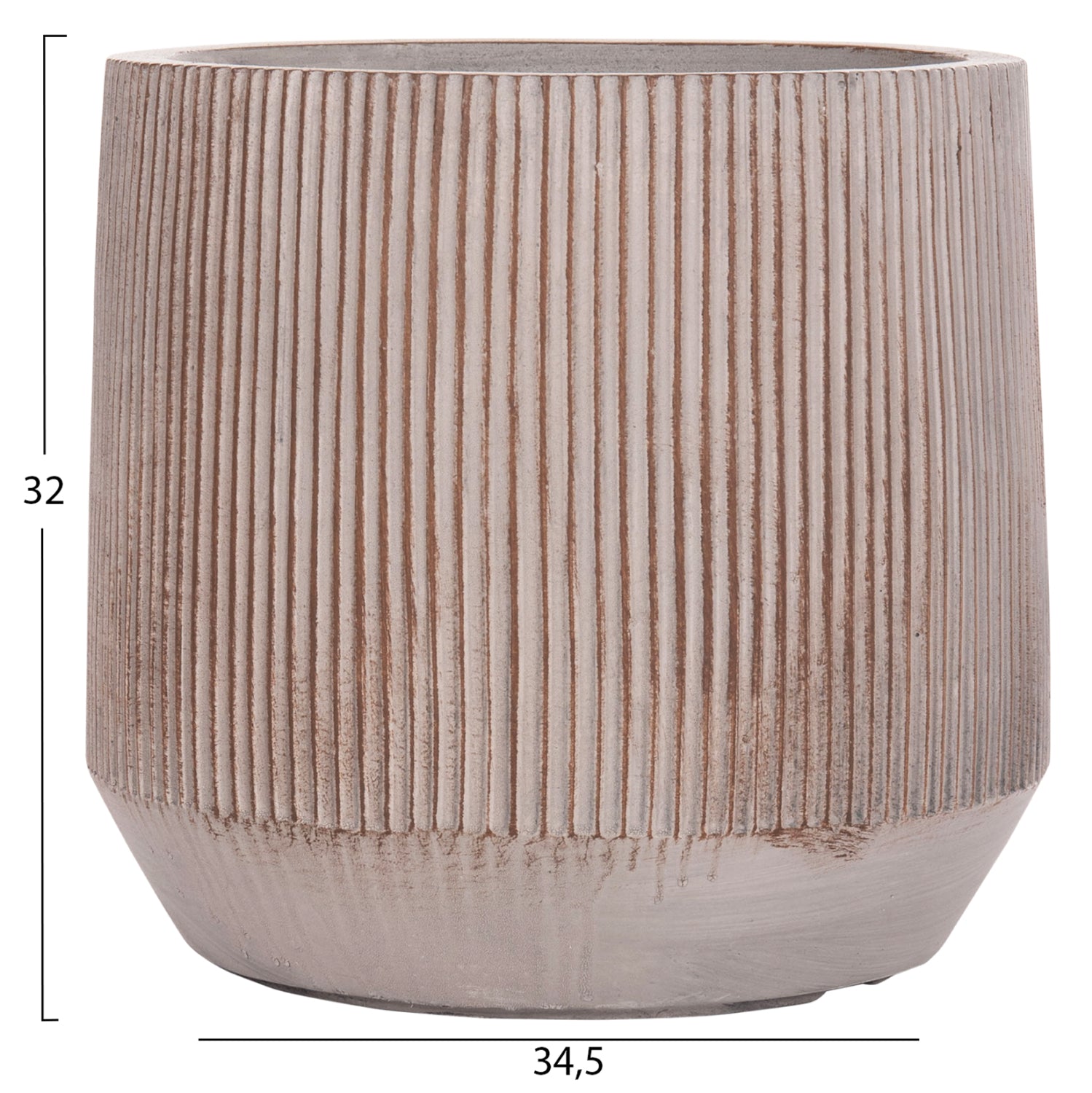 GARDEN PLANTERS ROUND SET 3PCS SERIES GARDENER HM4724 FIBERCLAY--CEMENT COLOR Φ55x55Hcm.