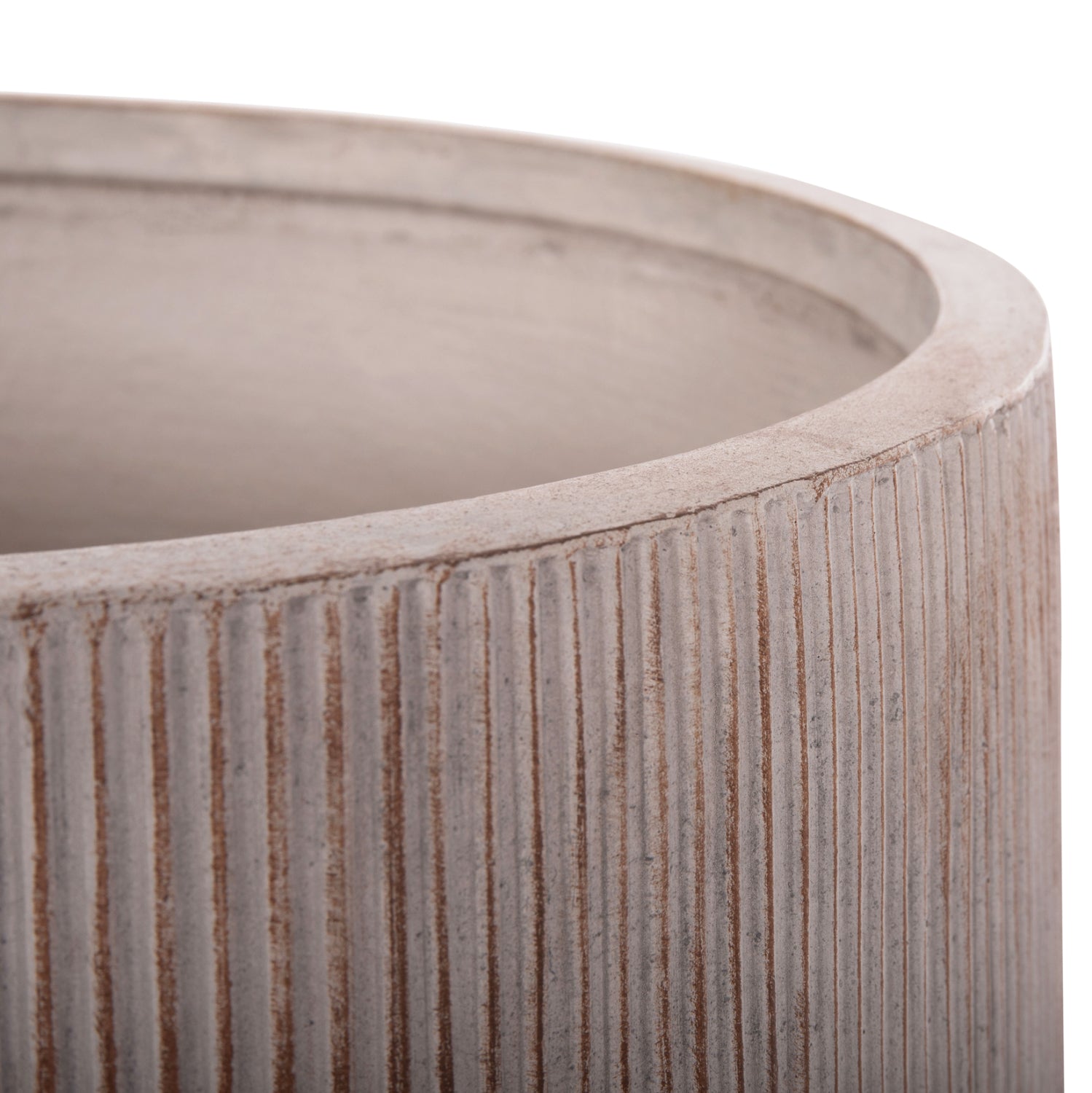 GARDEN PLANTERS ROUND SET 3PCS SERIES GARDENER HM4724 FIBERCLAY--CEMENT COLOR Φ55x55Hcm.